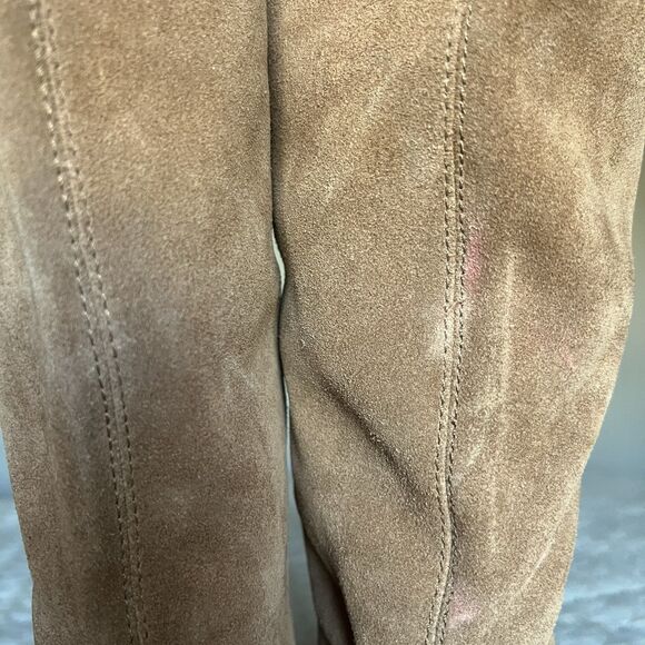 Frye & Co Phoebe Camel Suede Slouch Block Heel Tall Boots Women 11 M Classic - Picture 8 of 16